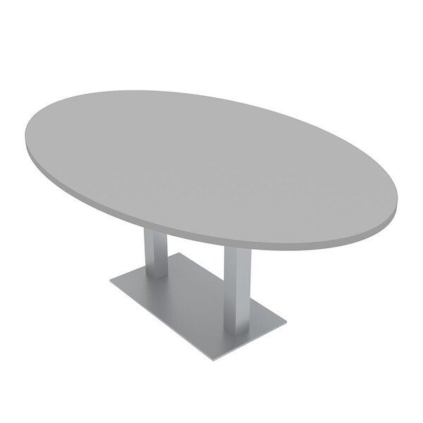 45.25 in W, 84 in L, 29 in H, Engineered Wood Top, Grey